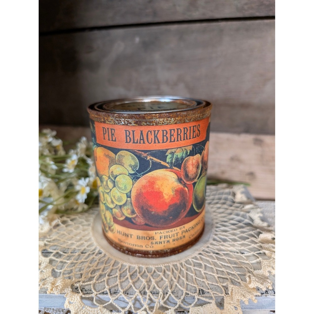 Hunt Bros. Fruit PIE BLACKBERRIES Vintage Inspired Rusted Can - Pint